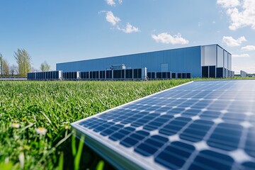 Symbolizing green tech infrastructure, Clean energy-powered data center