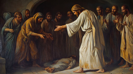 Jesus raising Lazarus from the dead