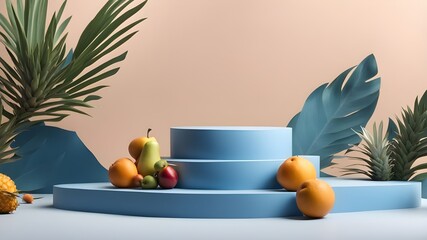 fruits with modern podium product background