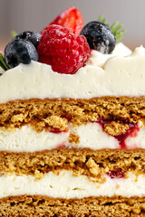 macro photography of the cake in the section