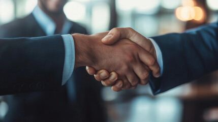 Businessman handshake in the office with dealers