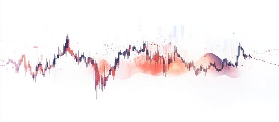 Abstract Stock Market Chart with Watercolor Background