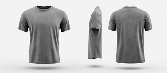 Grey T-Shirt Mockup on White Background