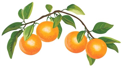 Orange Satsuma Vector Art on White Background