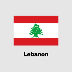 Lebanon flag design vector illustration on a gray background for graphic and web design.