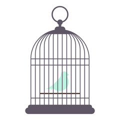 Bird in cage icon isolated on white background