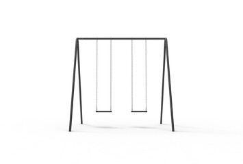 swing front view with shadow 3d render