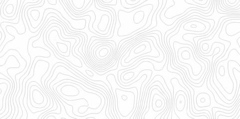 Vector black wave curve Topography grid map. white wave line geography landscape Topo contour map on white background. Geographic mountain relief diagram line pattern.