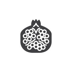 Pomegranate fruit vector icon