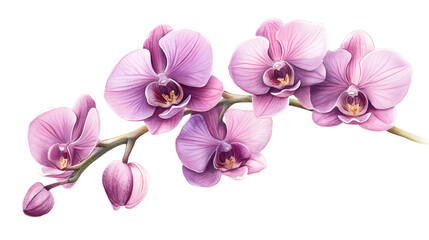 Obraz premium A beautiful illustration of pink orchids showcasing their delicate petals and natural beauty.