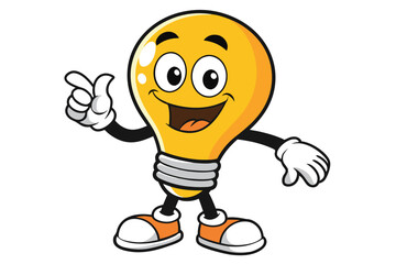the idea of light bulb cartoon mascot character