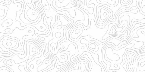 Vector black wave curve Topography grid map. white wave line geography landscape Topo contour map on white background. Geographic mountain relief diagram line pattern.