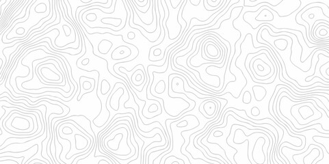 Vector black wave curve Topography grid map. white wave line geography landscape Topo contour map on white background. Geographic mountain relief diagram line pattern.
