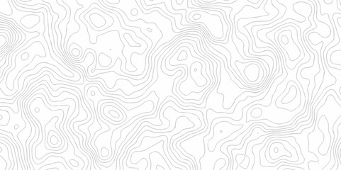 Vector black wave curve Topography grid map. white wave line geography landscape Topo contour map on white background. Geographic mountain relief diagram line pattern.