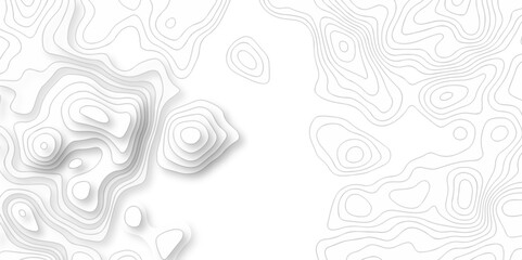 Fototapeta premium Vector black wave curve Topography grid map. white wave line geography landscape Topo contour map on white background. Geographic mountain relief diagram line pattern.