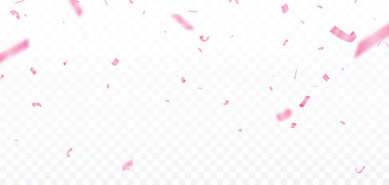 Beautiful pink confetti banner for party and celebration background