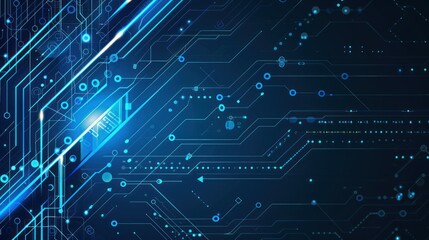 Obraz premium Abstract Circuit Board Design in Blue Hues