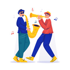 Jazz music performance festival vector illustration
