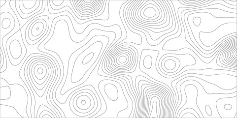 Ocean topographic line map with curvy wave isolines vector illustration. Abstract topographic contours map background, Vector contour topographic map. Cartography texture abstract banner use.	