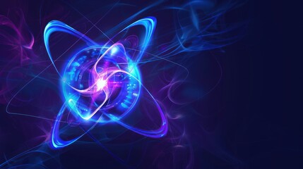 Abstract Blue and Purple Glowing Energy