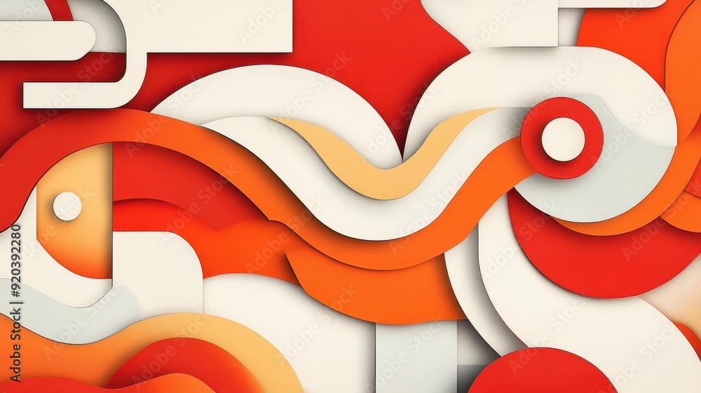Aufkleber vibrant red geometric shapes blend seamlessly, creating a modern backdrop perfect for your design pr