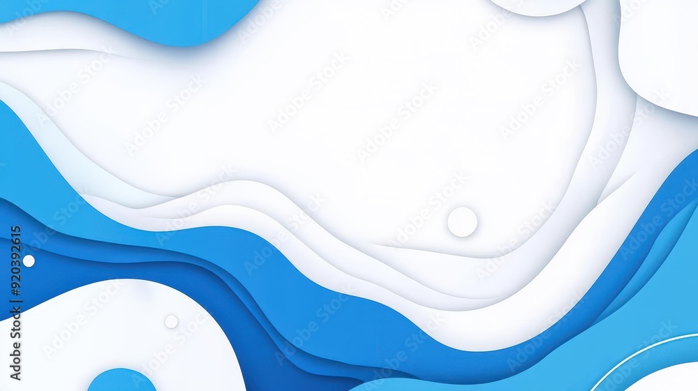 Poster a vibrant blue and white abstract backdrop, featuring playful textures for a modern, cartooninspired