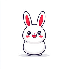Obraz premium Fun and playful minimalist cartoon character design, perfect for brightening any white background space with charm.