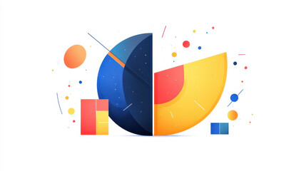 A vibrant pie chart glyph icon, blending modern design with playful textures to visualize data in a fun way.