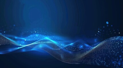 Abstract Blue Wave of Light