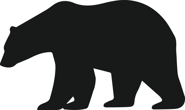 Polar bear silhouettes vector art illustration