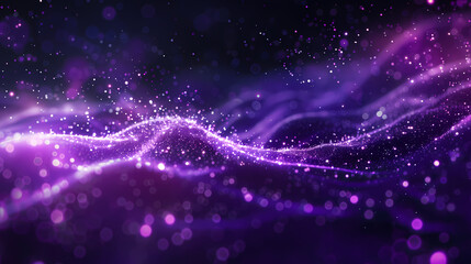 Fototapeta premium Purple glowing particles abstract background