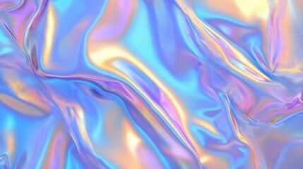 Abstract Holographic iridescent rainbom Y2K fluid background. Lliquid gradient waves surface futuristic texture.Mental health holo modern aesthetic. Trendy  Brutalism