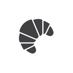 Crescent shaped croissant vector icon