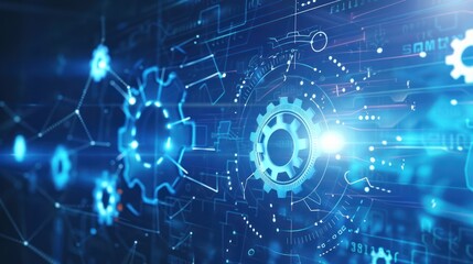 Abstract Gear Network Technology Illustration