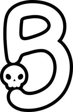 recommend clip art: doodle halloween letter b outline