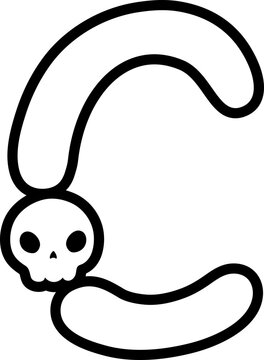 recommend clip art: doodle halloween letter c outline