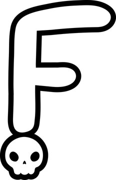 recommend clip art: doodle halloween letter f outline