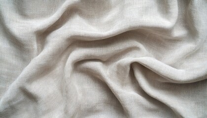 A Wrinkled Beige Fabric Surface