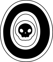 doodle skull letter o