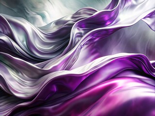 Fototapeta premium Draped Purple Silk Fabric with Flowing Waves background