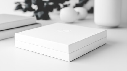 White Gift Box Mockup, Product Branding, Minimalist Design