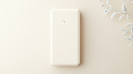 White Smartphone Mockup on Beige Background