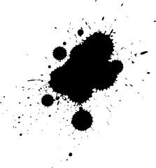 black watercolor dropped splash splatter grunge graphic element