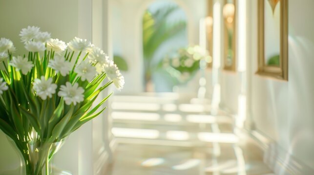 A hallway lined with antique mirrors creates a captivating sense of depth and perspective. - Powered by Adobe