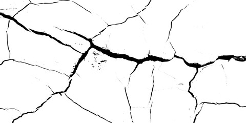 Surface cracks and fissures in ground.  Vector grunge cracked texture style with cracked texture.