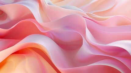 Obraz premium Organic 3D shapes with fluid, wavy lines, Abstract, Soft Colors, Smooth, High Detail