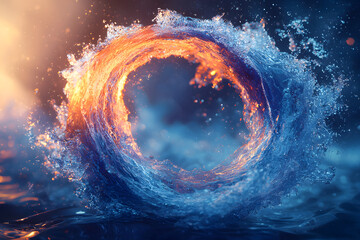 Flammenring im Wasser: Kraft der Gegensätze in Bewegung