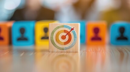 Customer relationship management concept with the symbol of a cube stick