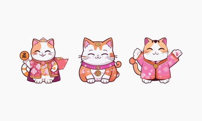 beautiful and cute japanese vector