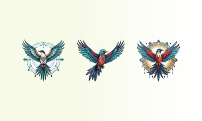 Bird icon vector graphic logo